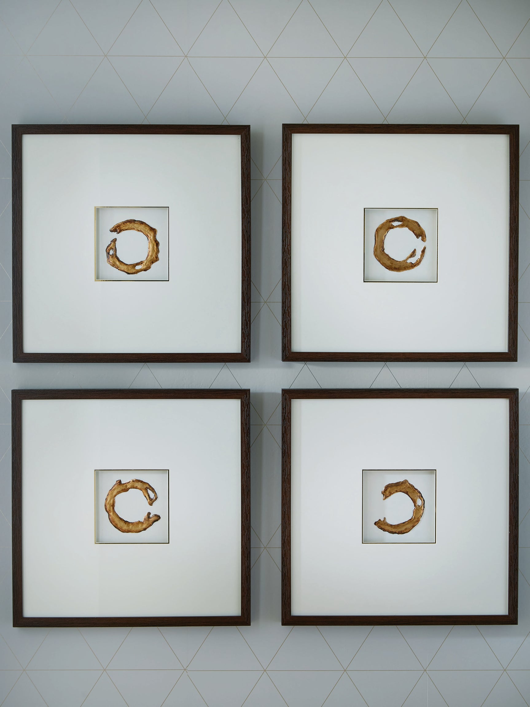 Dallbourne White/Gold Finish Wall Art (Set of 4)