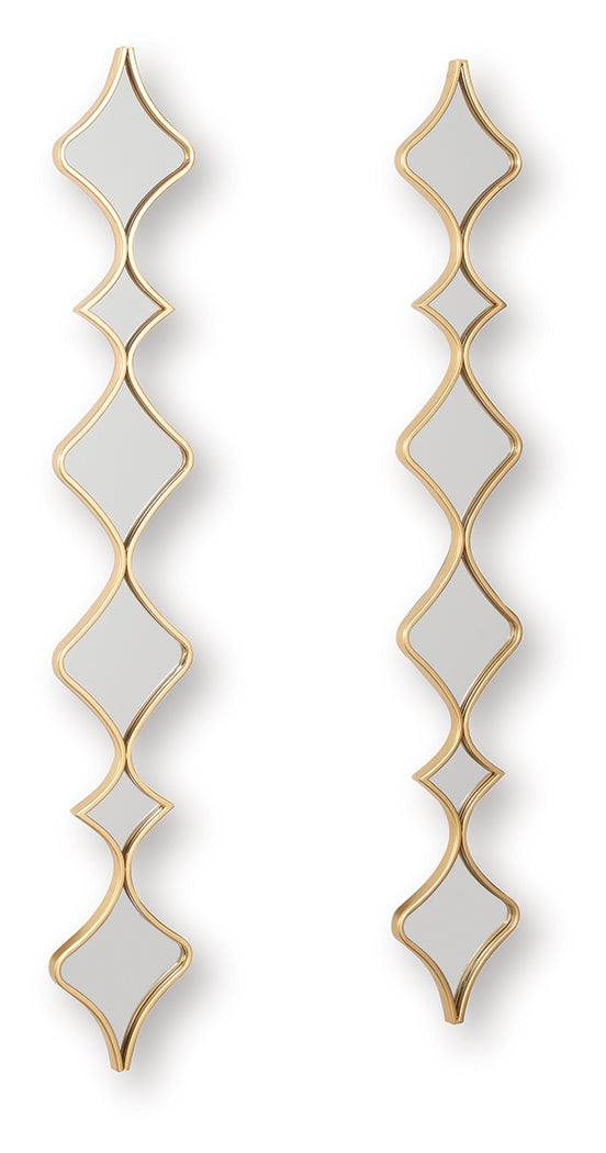Harriswood Gold Finish Accent Mirror Set (Set of 2)