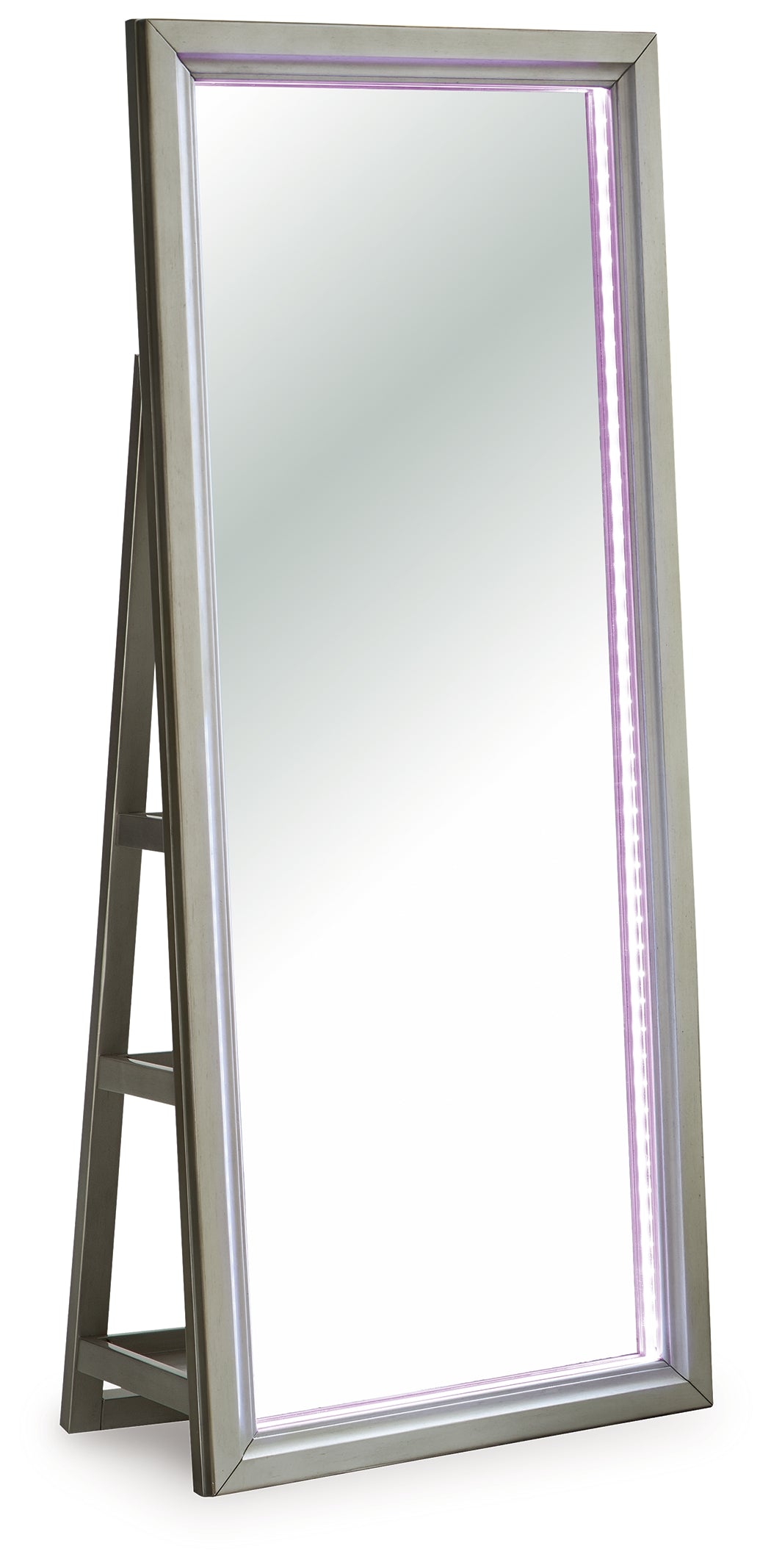 Evesen Champagne Floor Standing Mirror/Storage