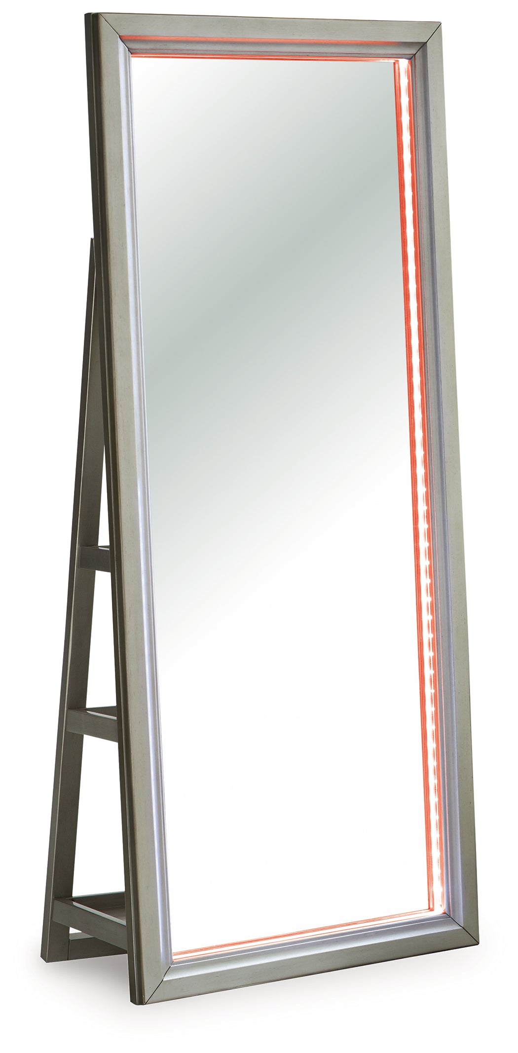 Evesen Champagne Floor Standing Mirror/Storage