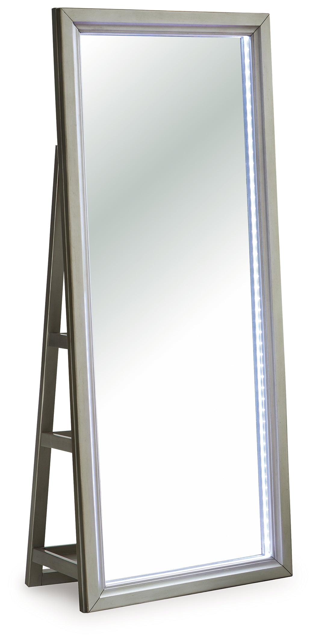 Evesen Champagne Floor Standing Mirror/Storage