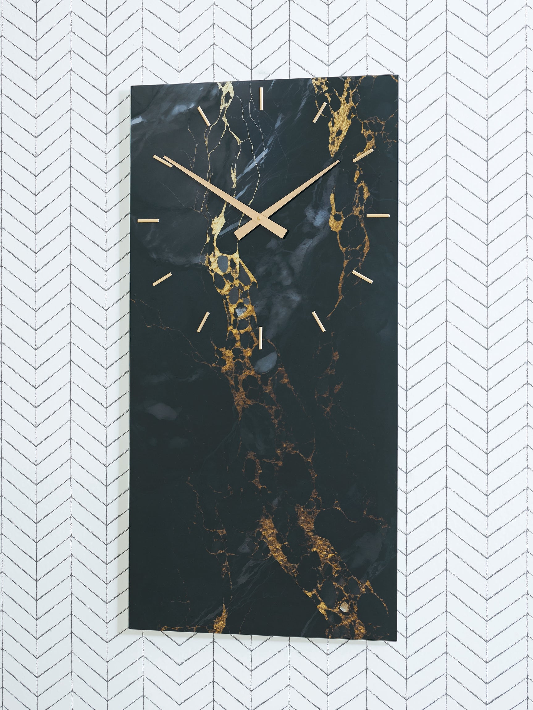 Teague Black/Gold Finish Wall Clock