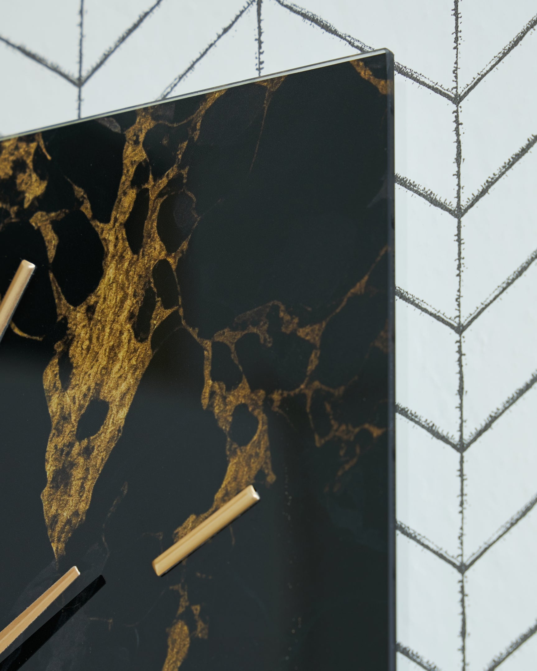 Teague Black/Gold Finish Wall Clock