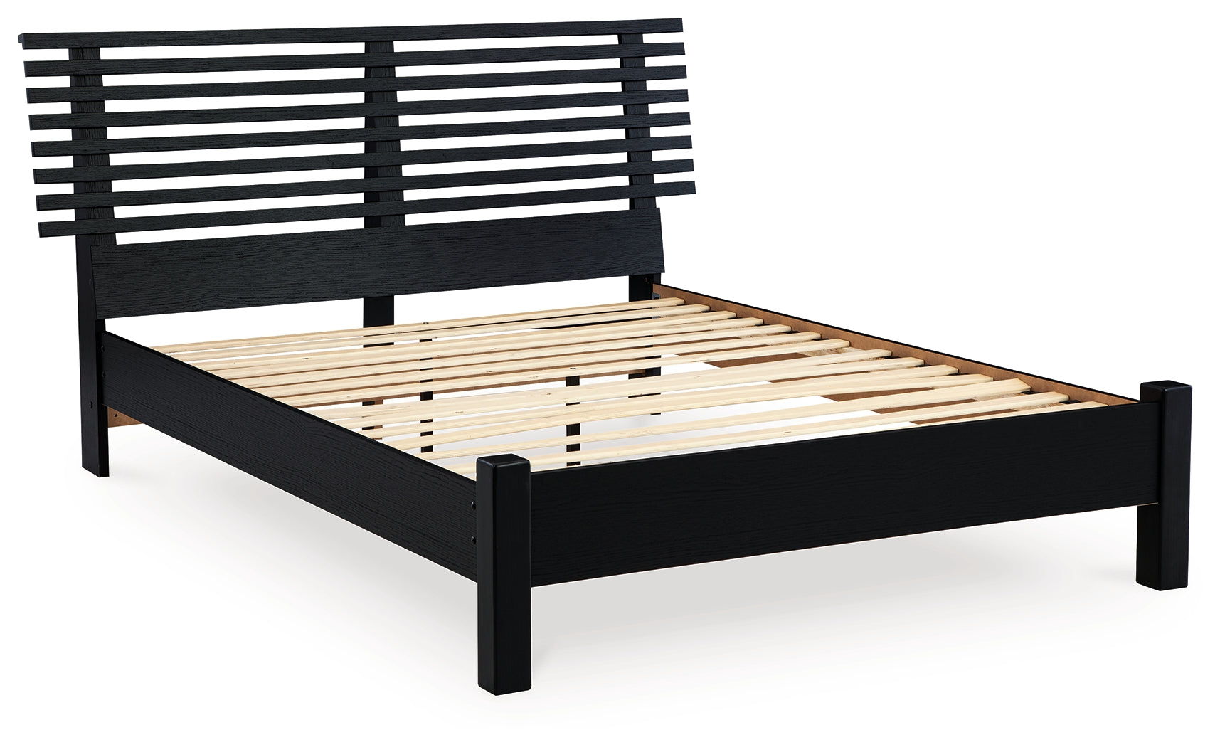 Danziar Black Full Slat Panel Bed