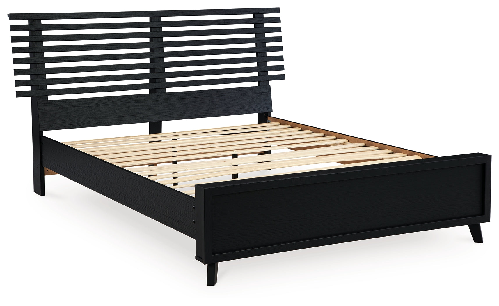 Danziar Black Full Slat Panel Bed