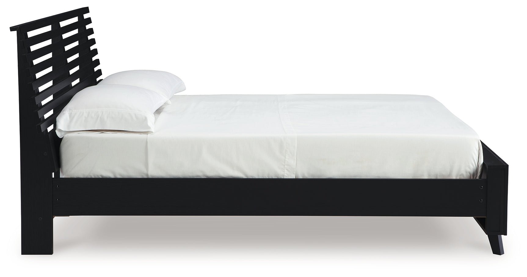 Danziar Black Full Slat Panel Bed