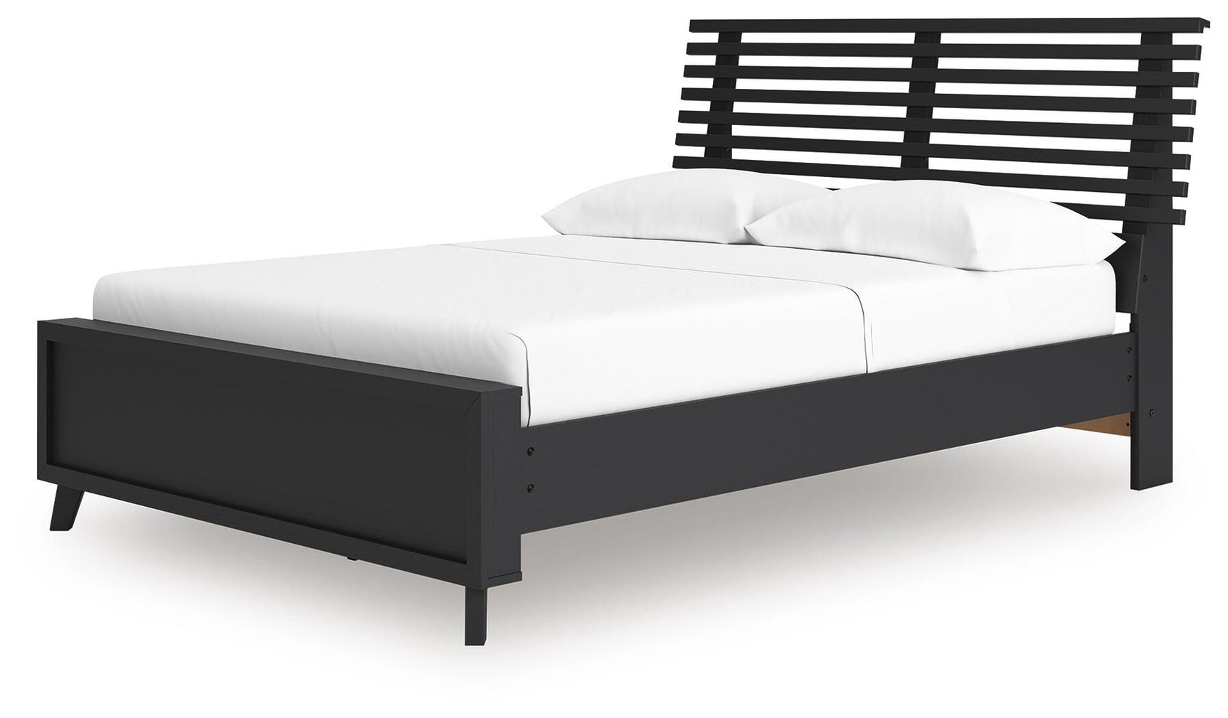 Danziar Black Full Slat Panel Bed angled view