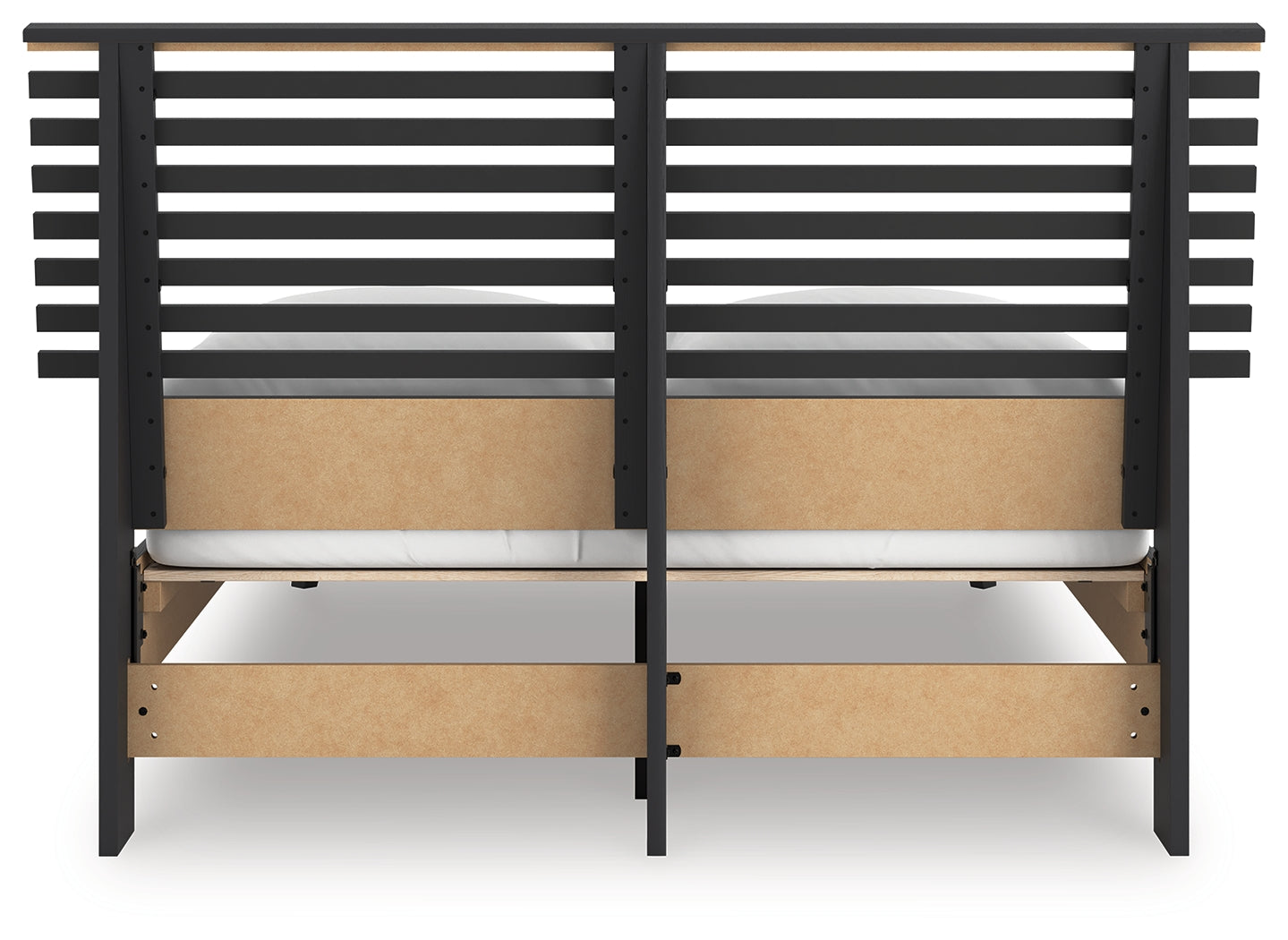 Danziar Black Full Slat Panel Bed