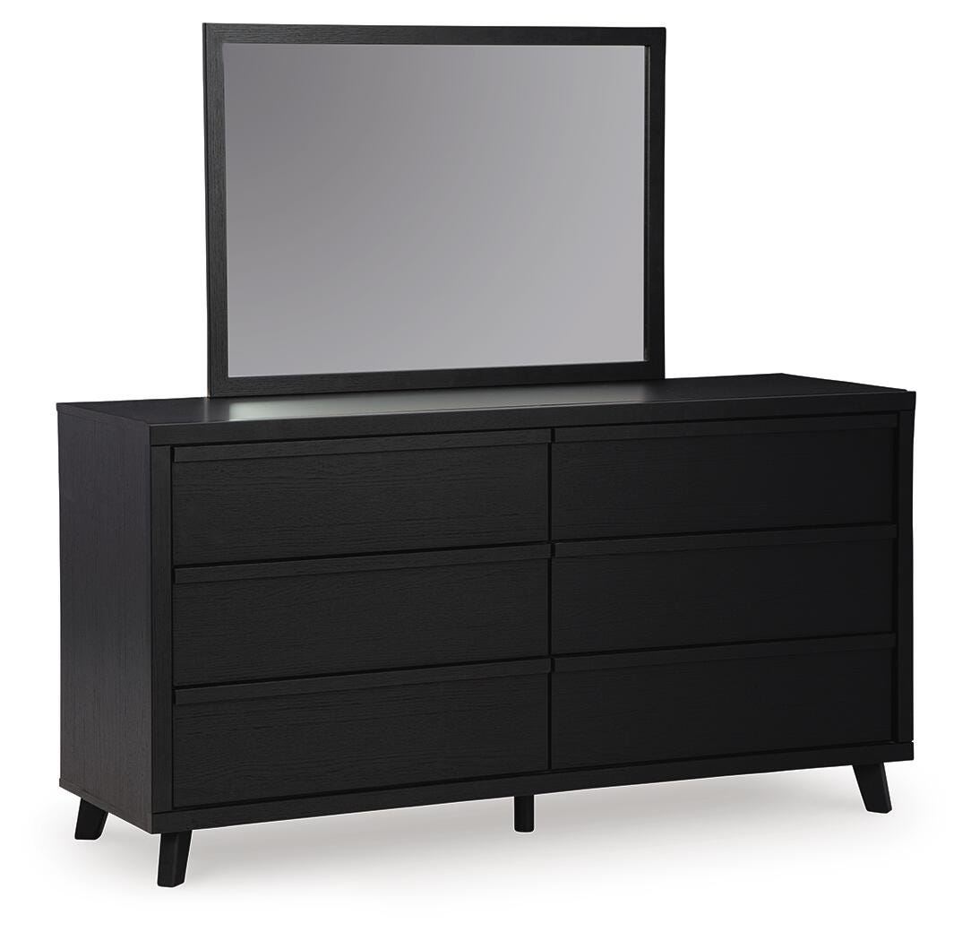 Danziar Black Panel Bedroom Set angled view