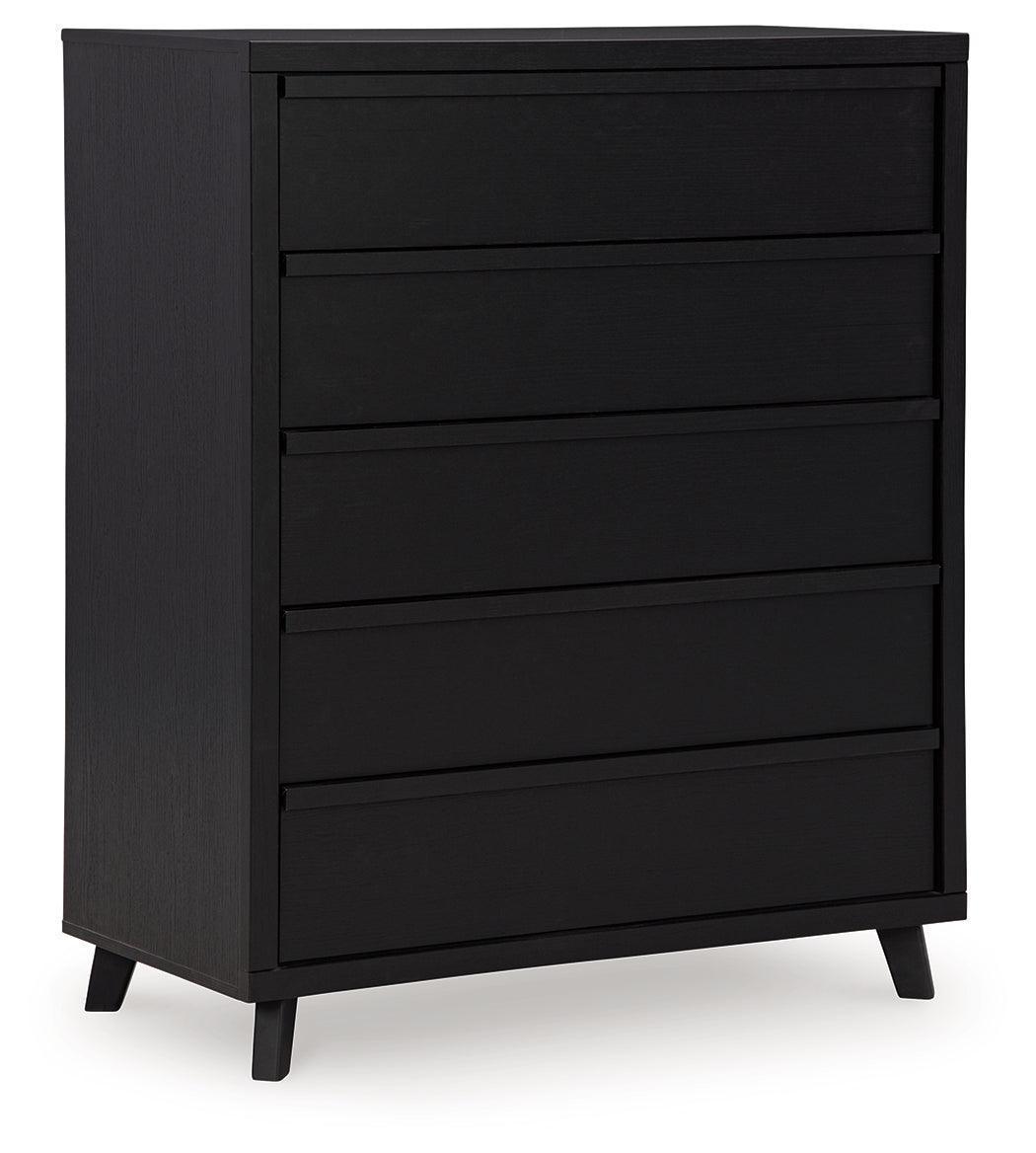Danziar Matte Black Wide Chest of Drawers