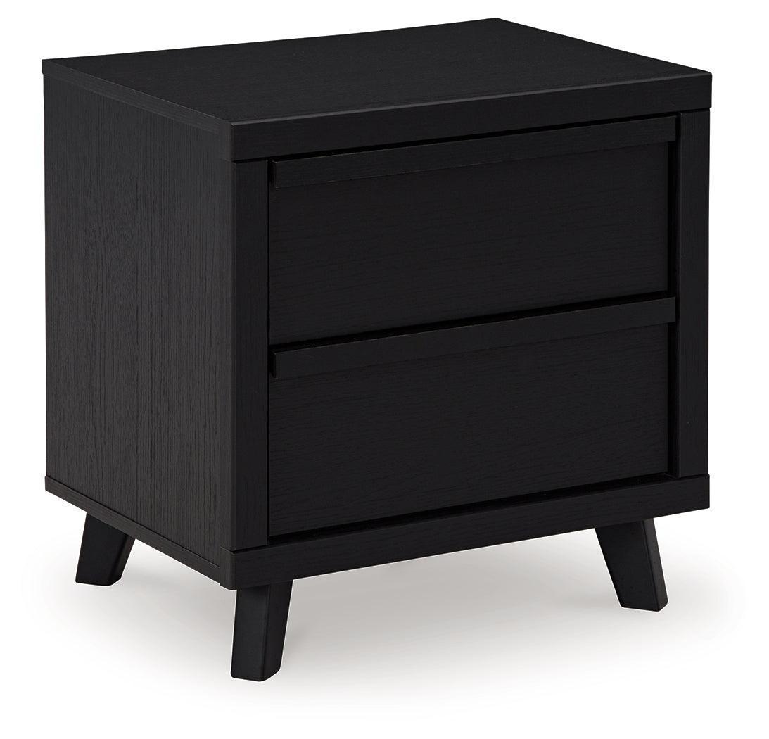 Danziar Matte Black Contemporary Nightstand
