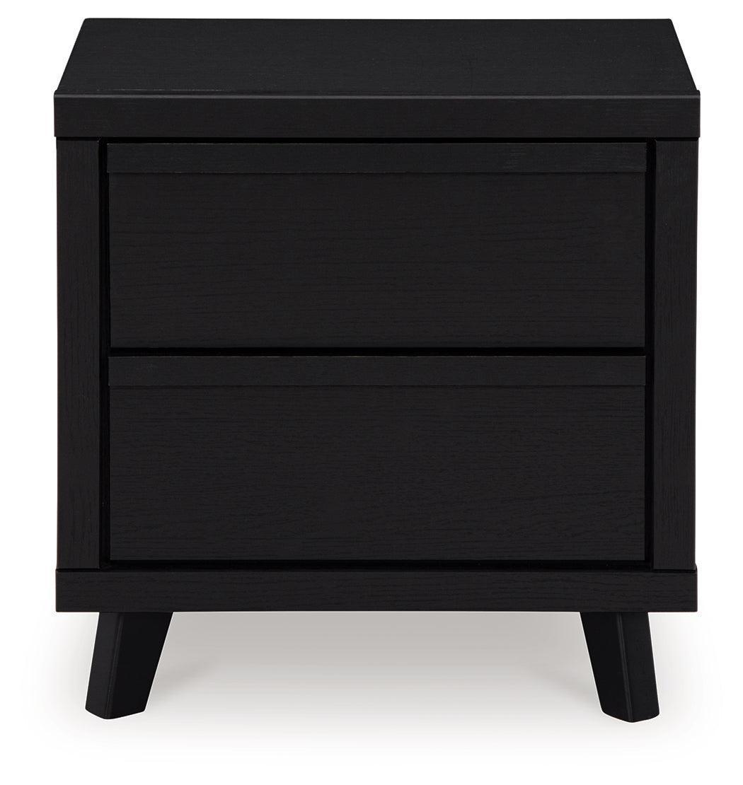 Danziar Matte Black Contemporary Nightstand