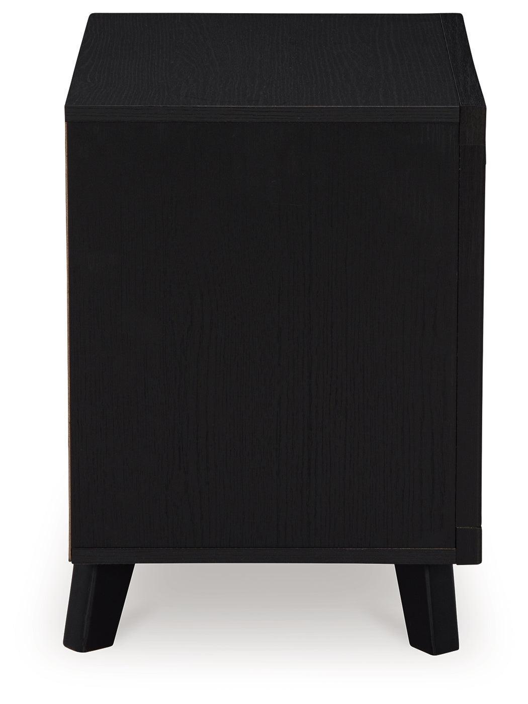 Danziar Matte Black Contemporary Nightstand