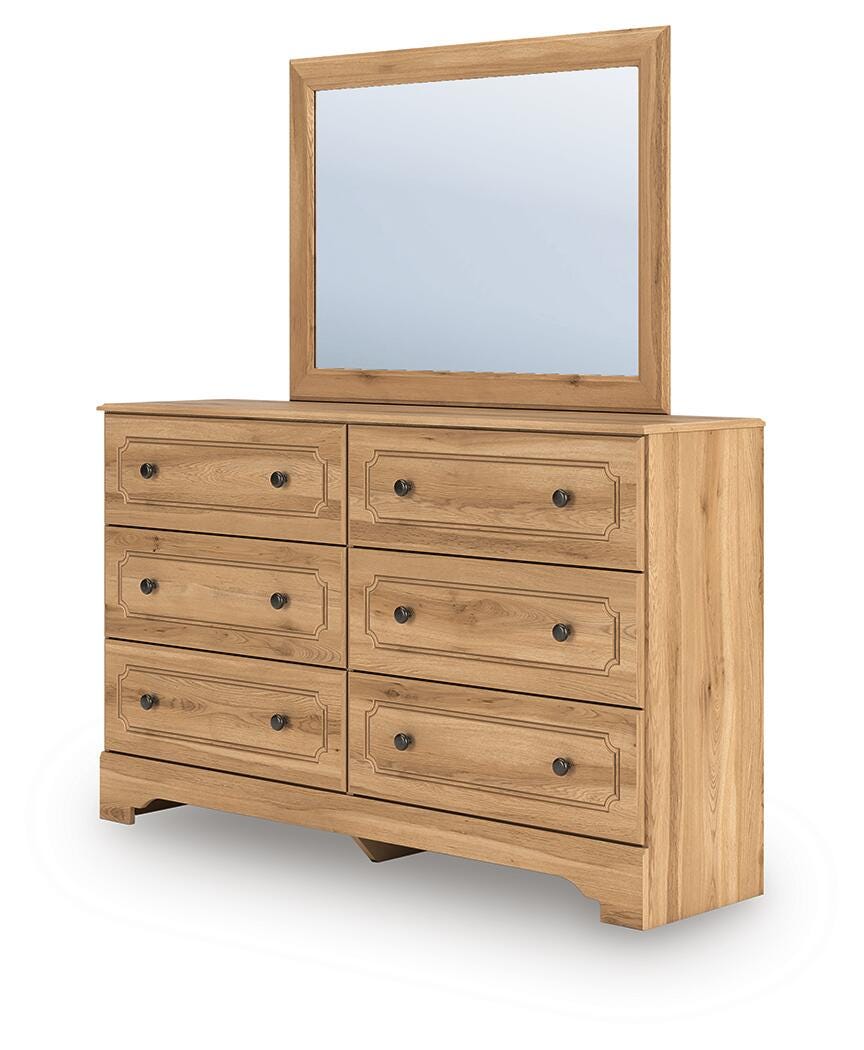Aleaport Warm Brown Panel Bedroom Set angled view