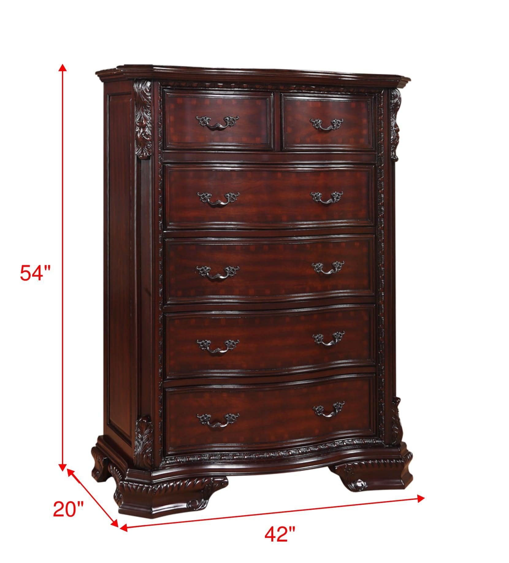 Sheffield NightStand Brown, Traditional Classic Modern Wood, 3 Drawers - Ella Furniture
