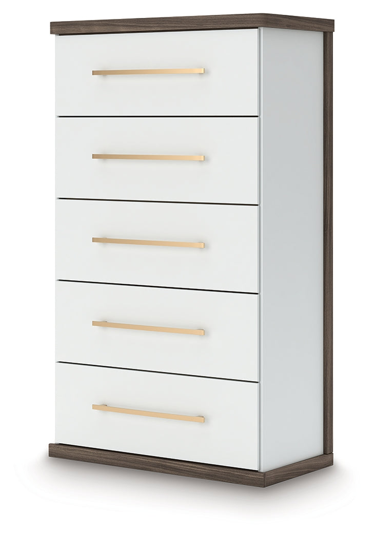 Kendanport Brown/White Chest of Drawers