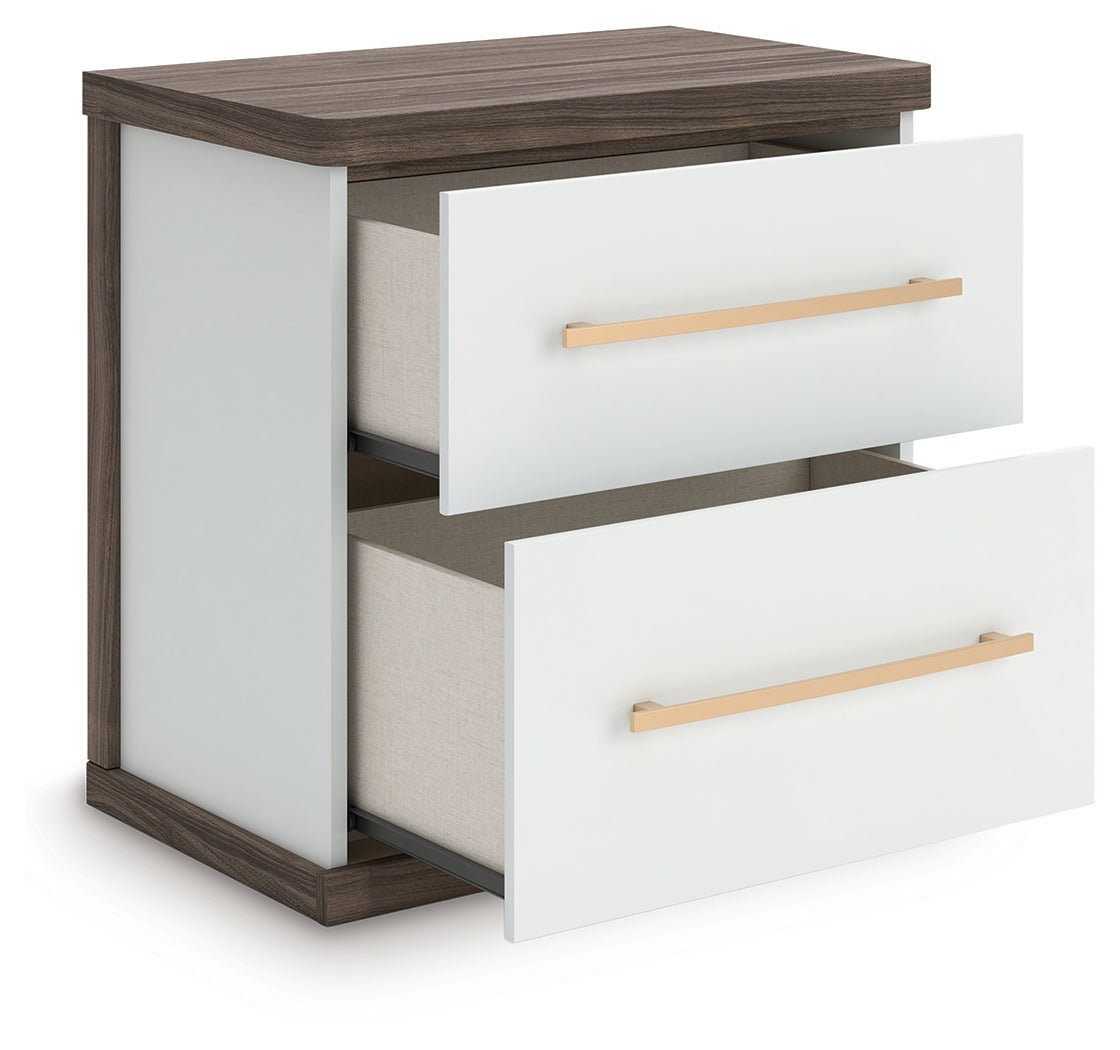 Kendanport Brown/White Nightstand