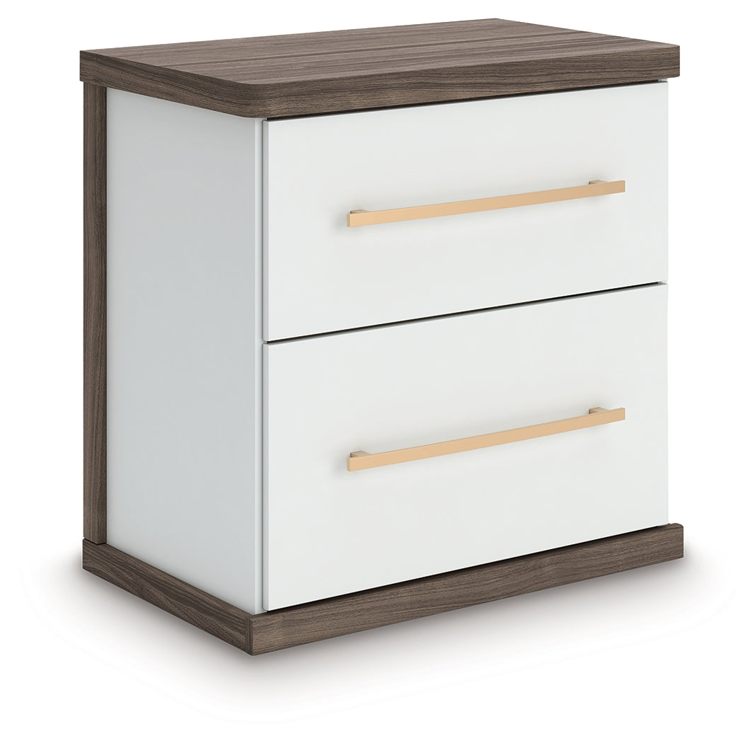 Kendanport Brown/White Nightstand