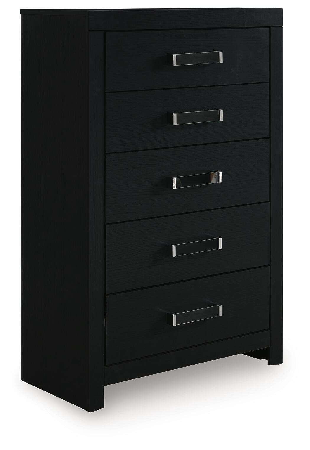 Maeling Black Chest of Drawers angled view