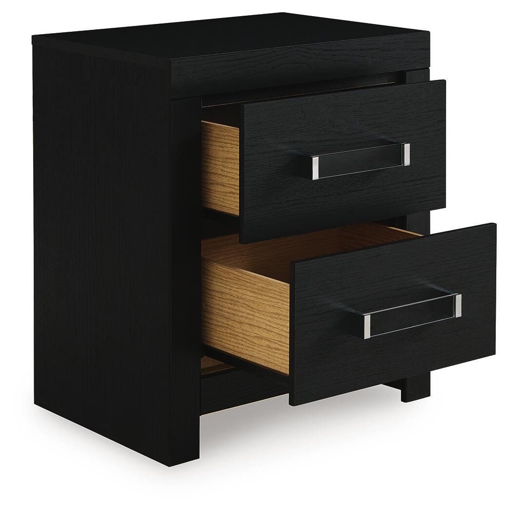 Maeling Black Nightstand angled view