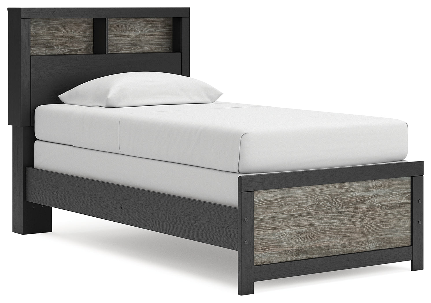 Broachmyn Black/Gray Twin Bookcase Bed