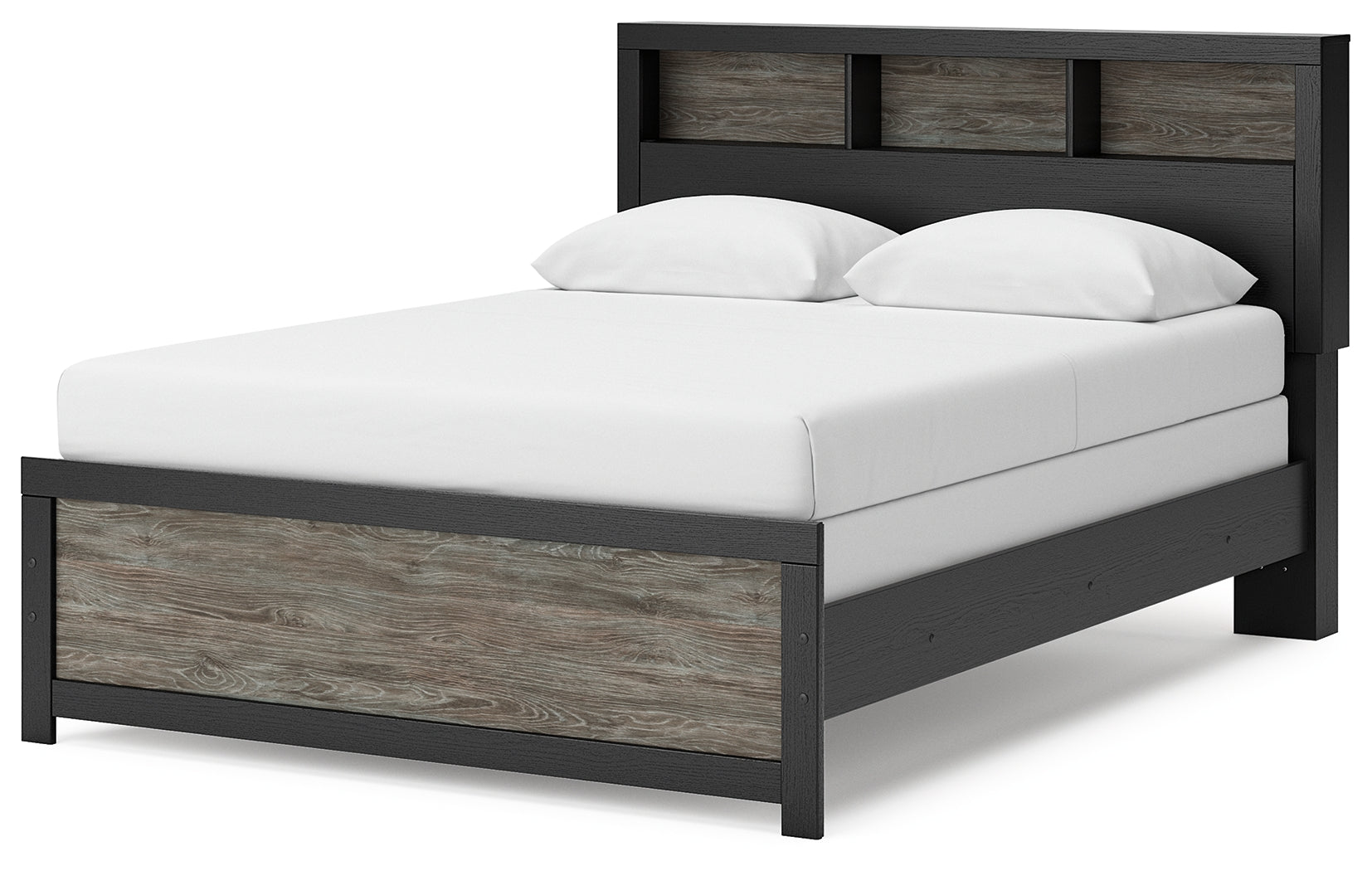 Broachmyn Black/Gray Queen Bookcase Bed