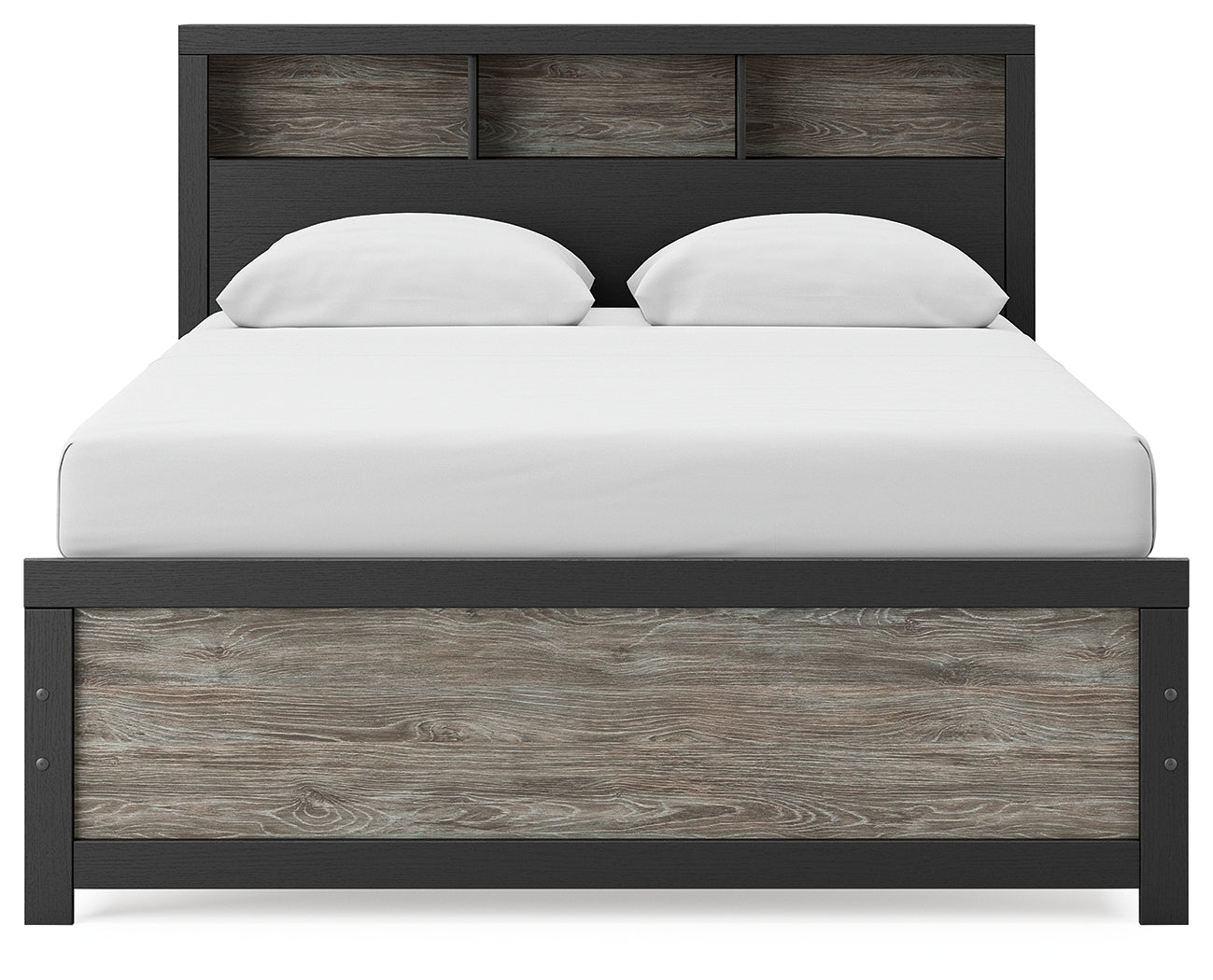 Broachmyn Black/Gray Queen Bookcase Bed
