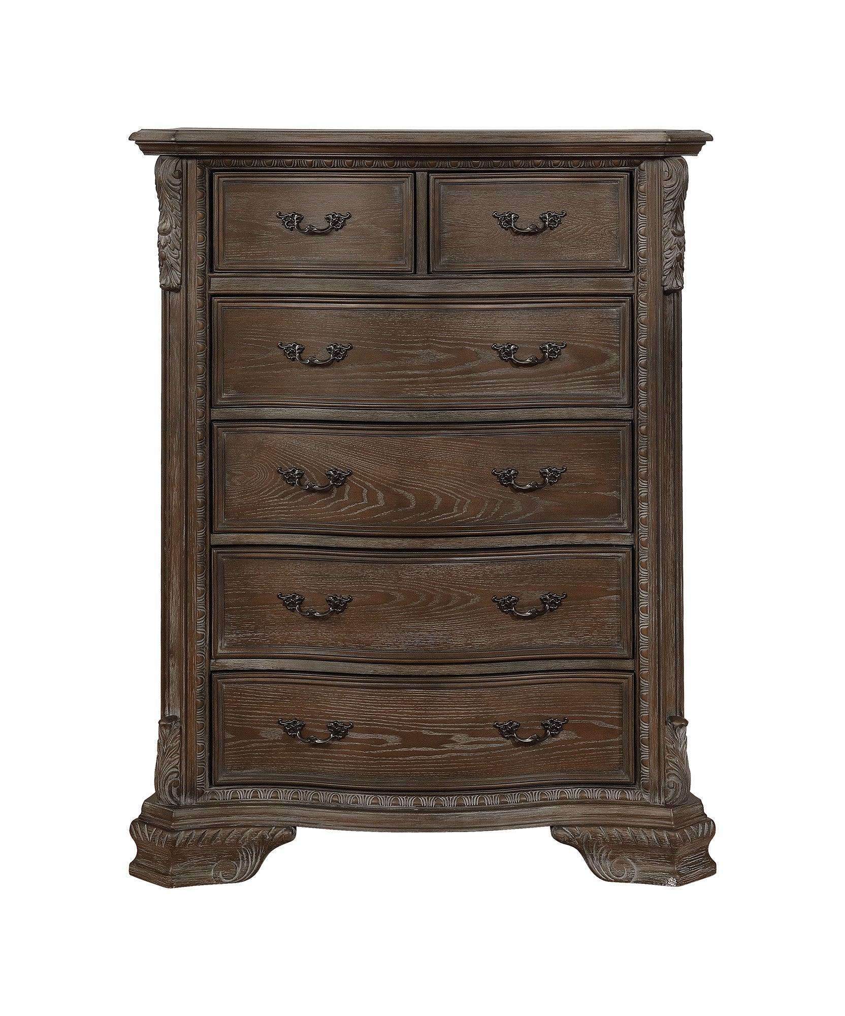 Sheffield Antique Gray Finish Modern Wood King Soft Fabric Upholstered Panel Bed - Ella Furniture