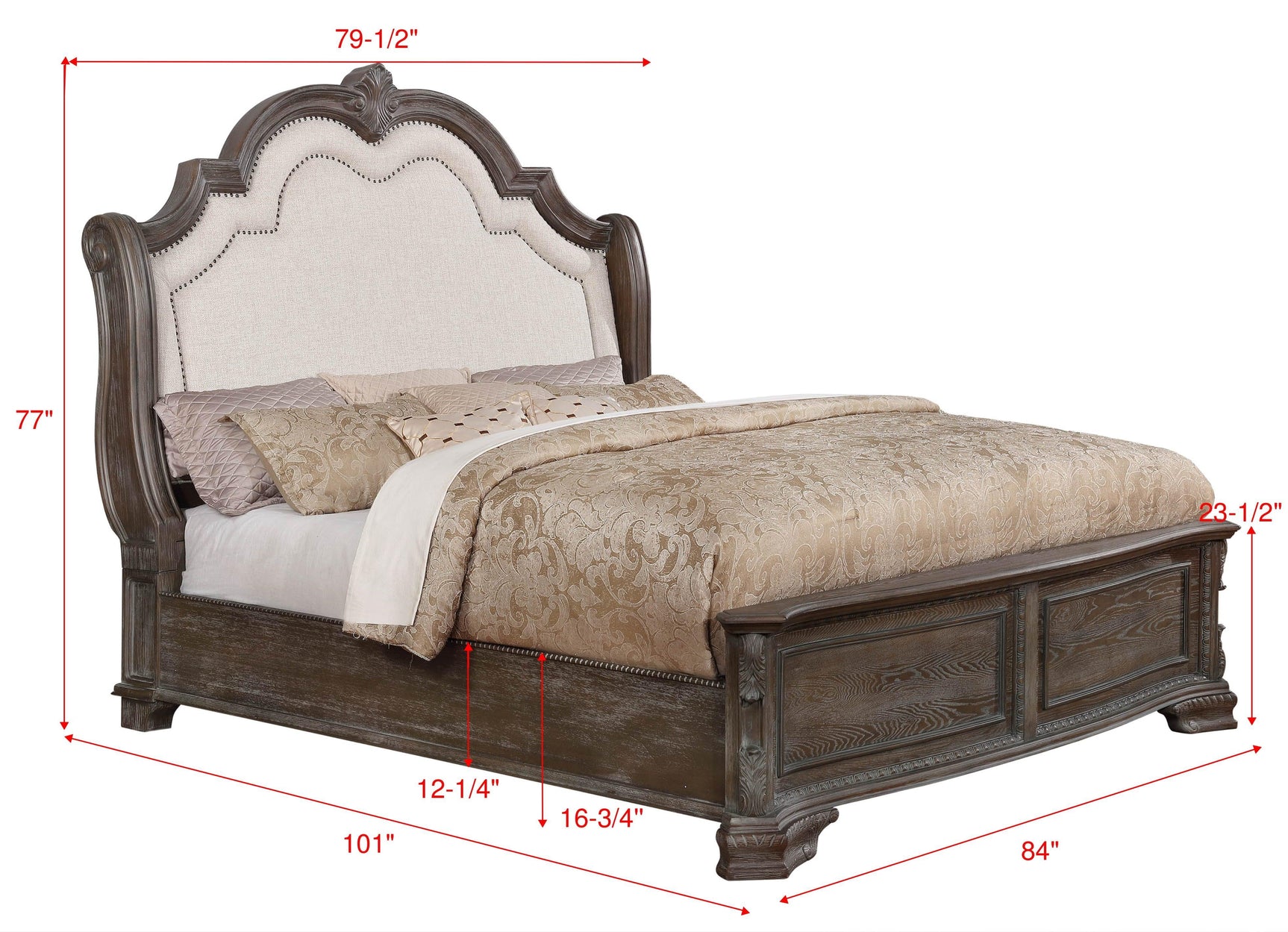Sheffield Night Stand Antique Grey, Traditional Classic Modern Wood, 3 Drawers - Ella Furniture