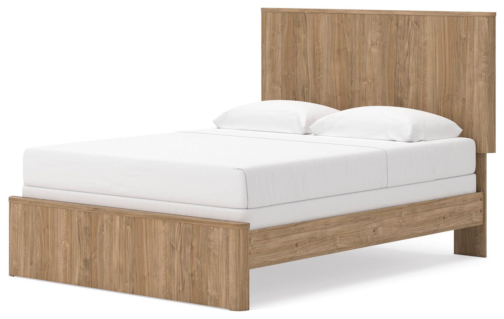 Gramburg Warm Natural Brown Queen Panel Bed angled view