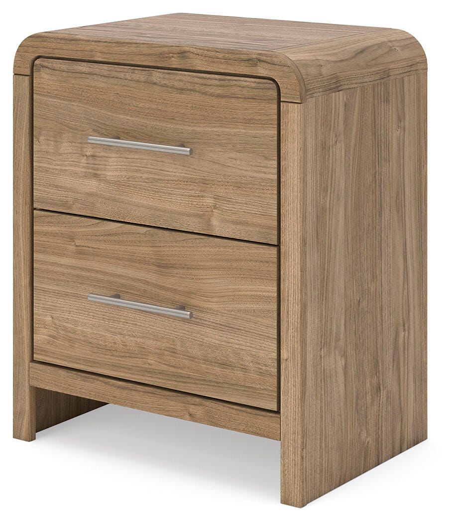 Gramburg Warm Natural Brown Nightstand angled view