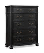Kingsbury Black Modern Contemporary Solid Wood And Veneers 5-Drawers Handle Accent Chest - Ella Furniture