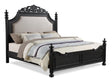 Kingsbury Black Modern Contemporary Solid Wood, Veneers Fabric Upholstered King Bed - Ella Furniture