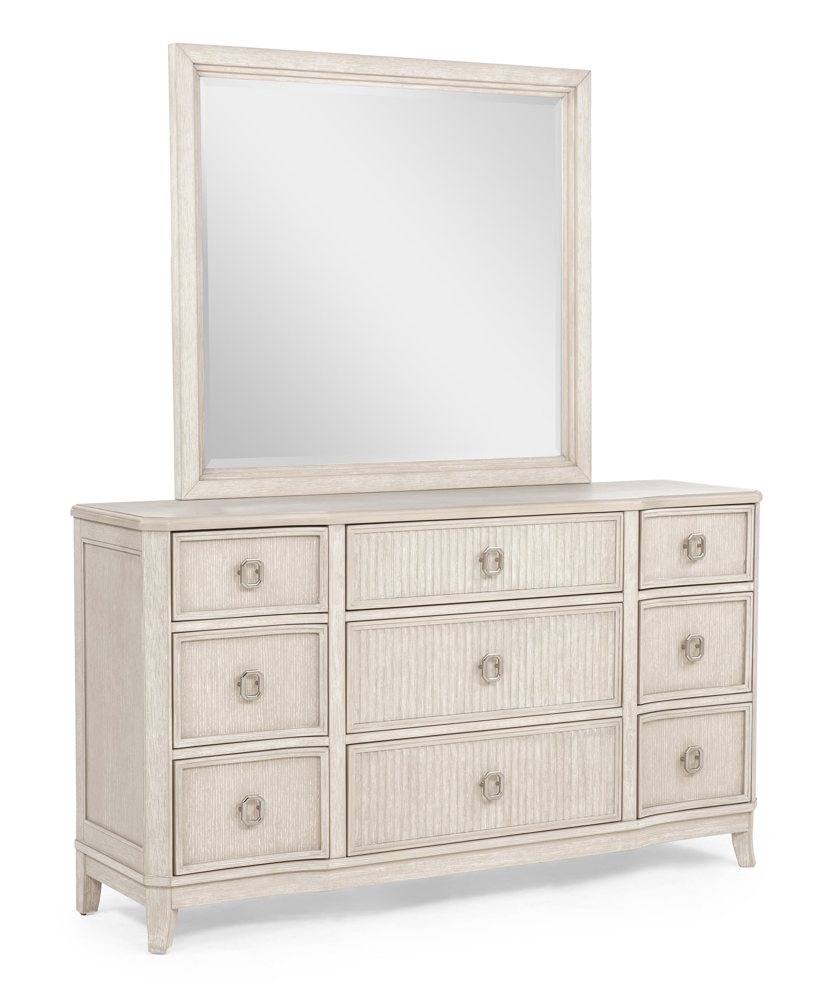 Napoli Cream Dresser and Mirror from Ella Furniture