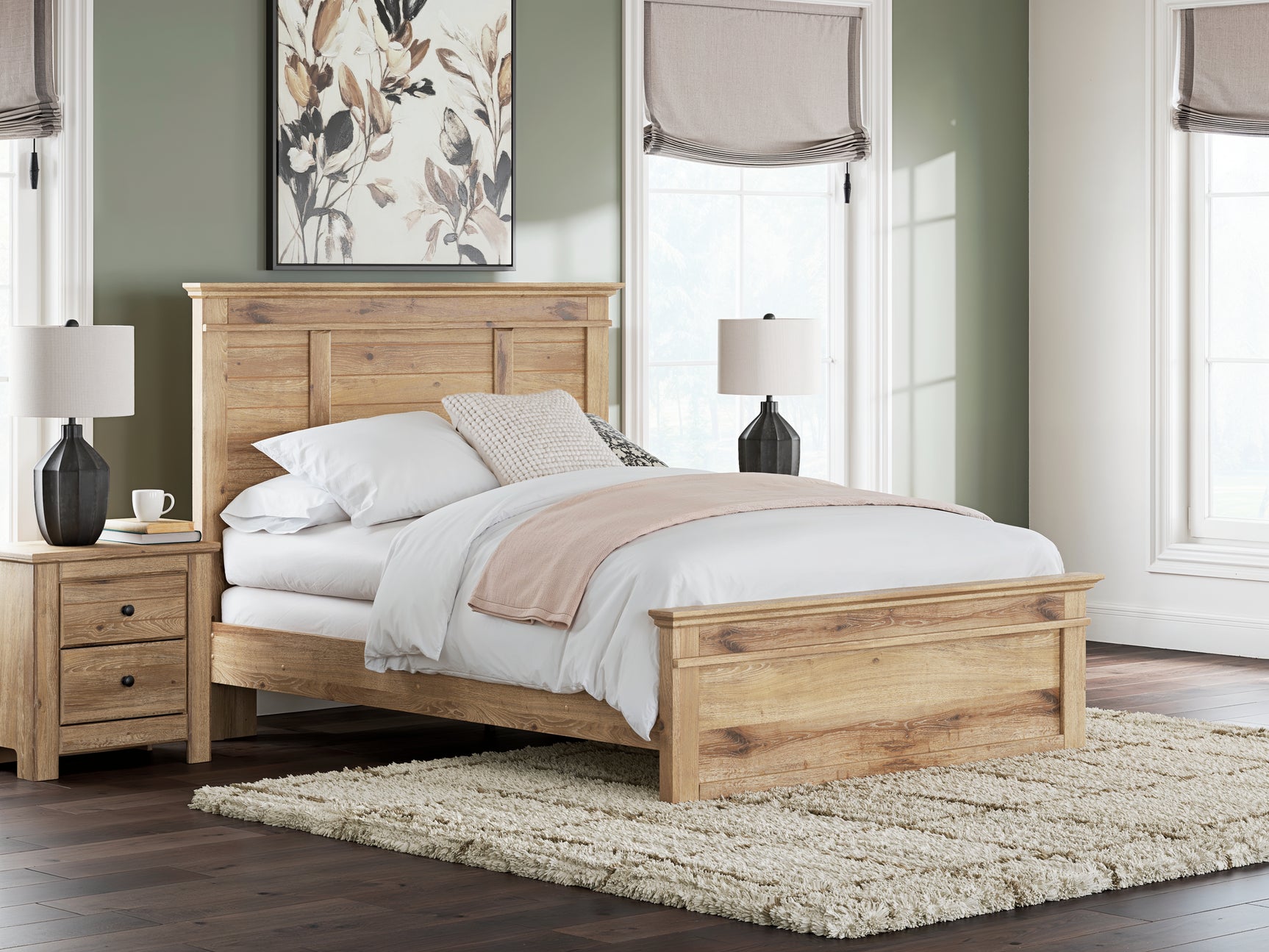 Makidern Tan Queen Panel Bed