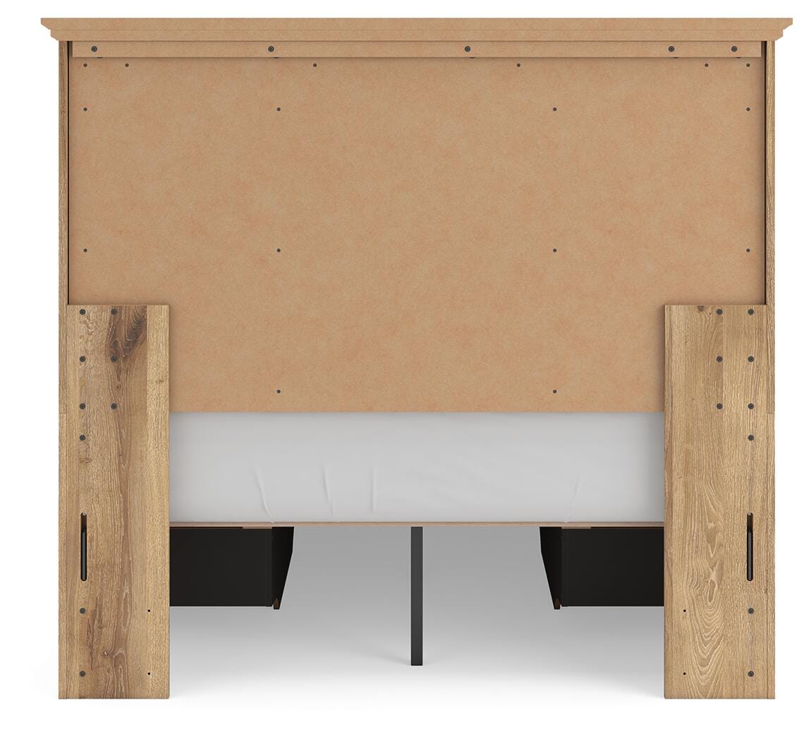 Makidern Tan Full Panel Storage Bed