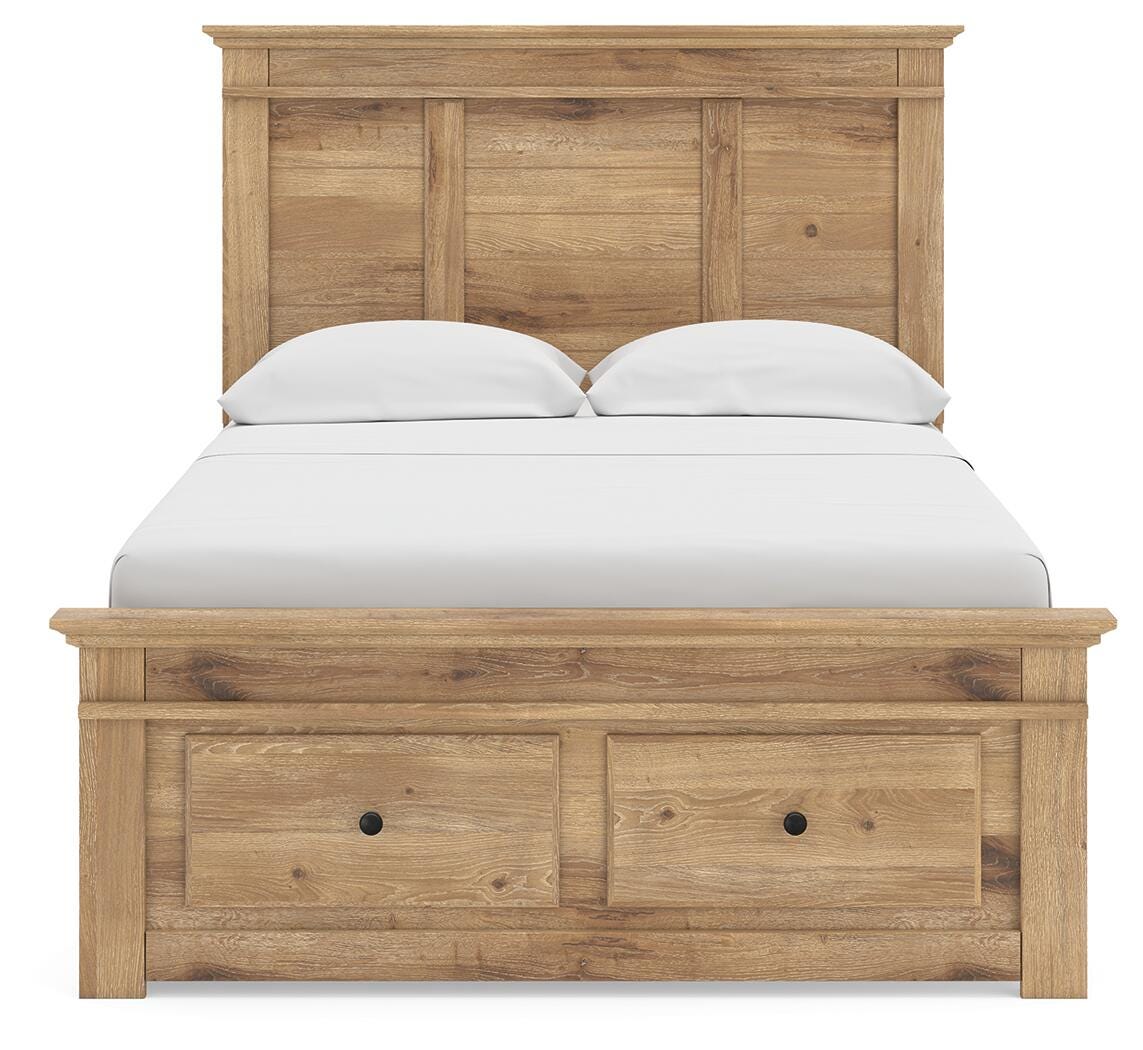 Makidern Tan Full Panel Storage Bed view 7