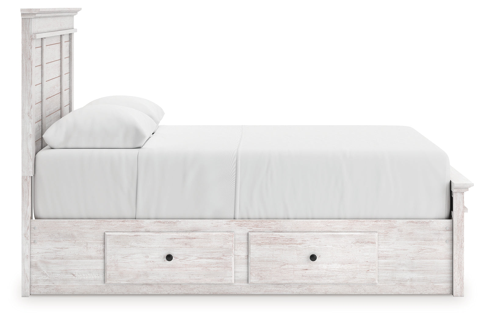 Makidern Whitewash Queen Panel Storage Bed