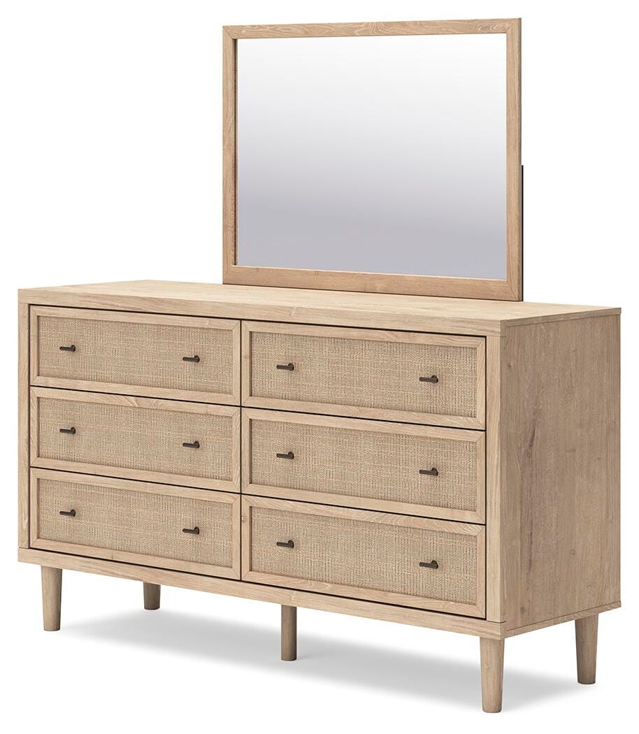 Cielden Soft Gray Upholstered Bedroom Set angled view