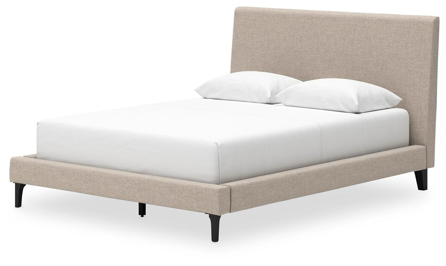Cielden Soft Gray Upholstered Bedroom Set angled view