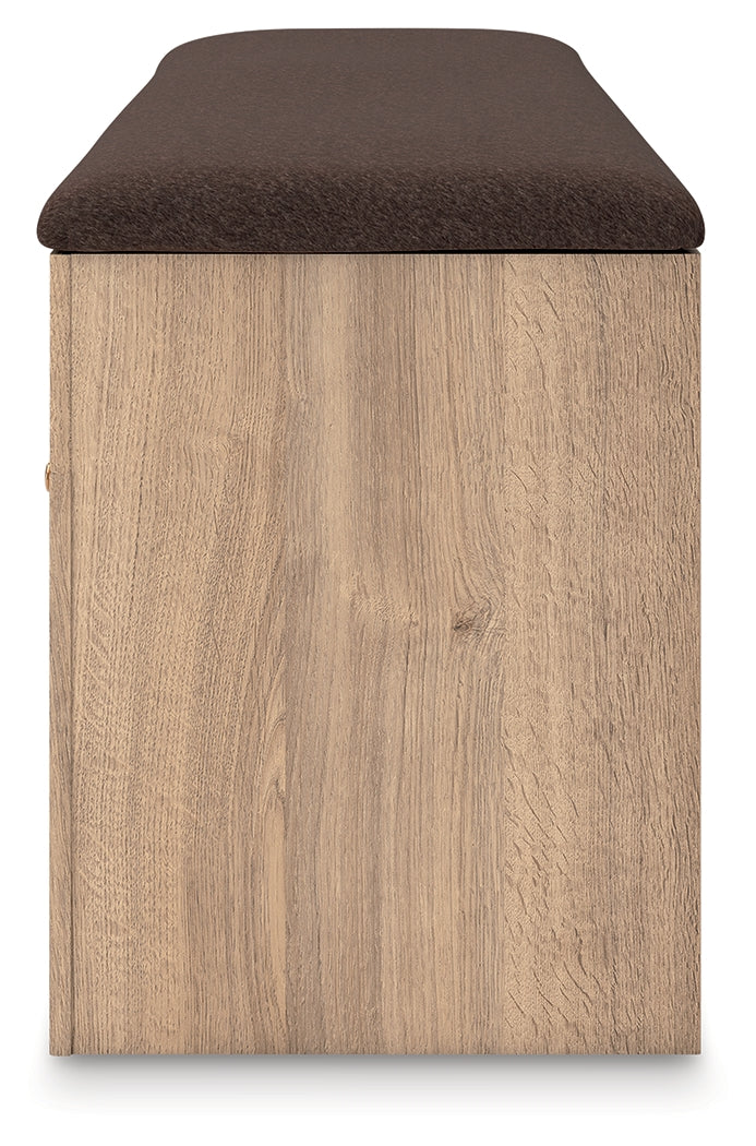 Kinlanni Tan/Brown Bedroom Storage Bench