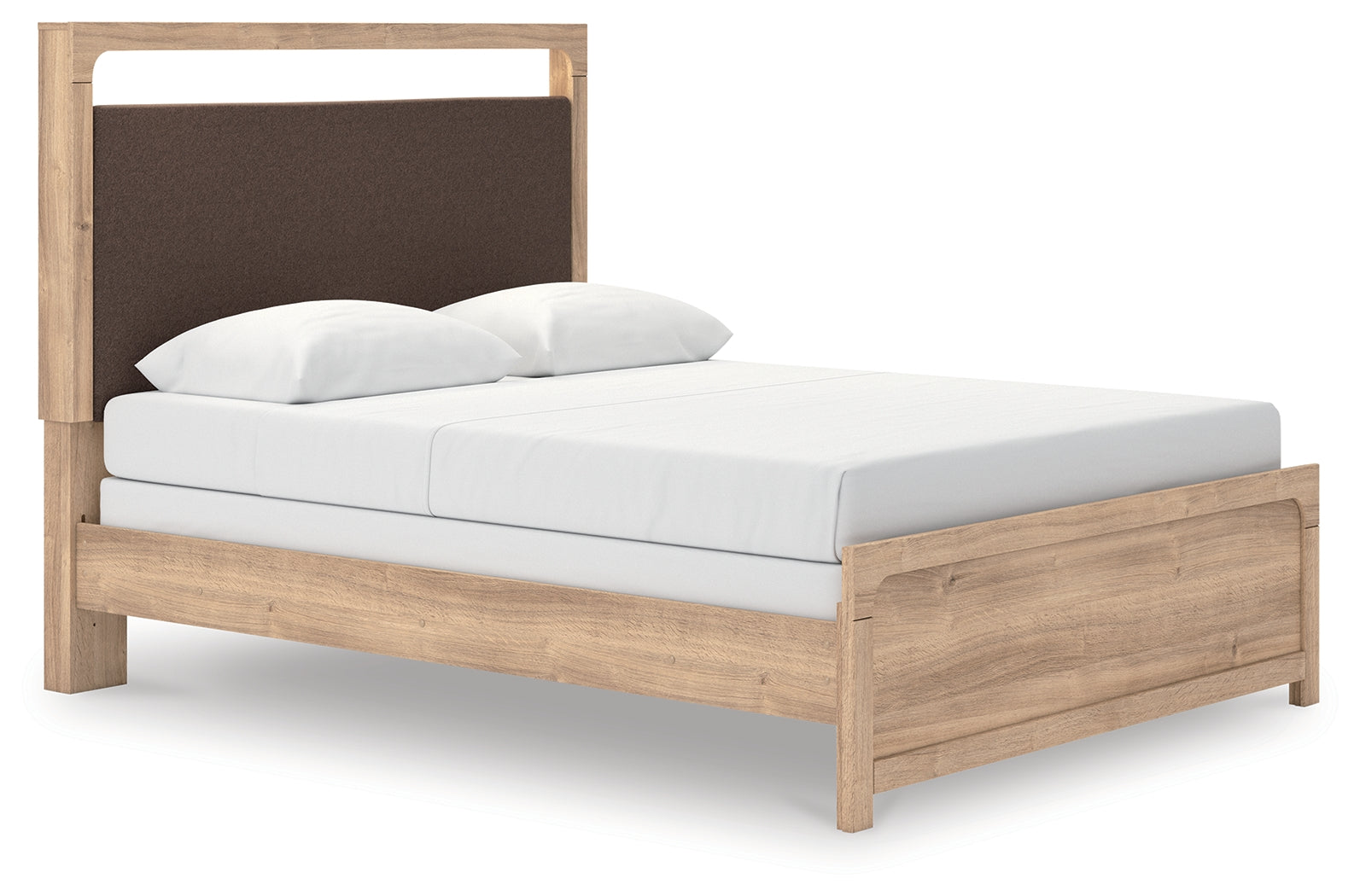 Kinlanni Tan Queen Upholstered Panel Bed