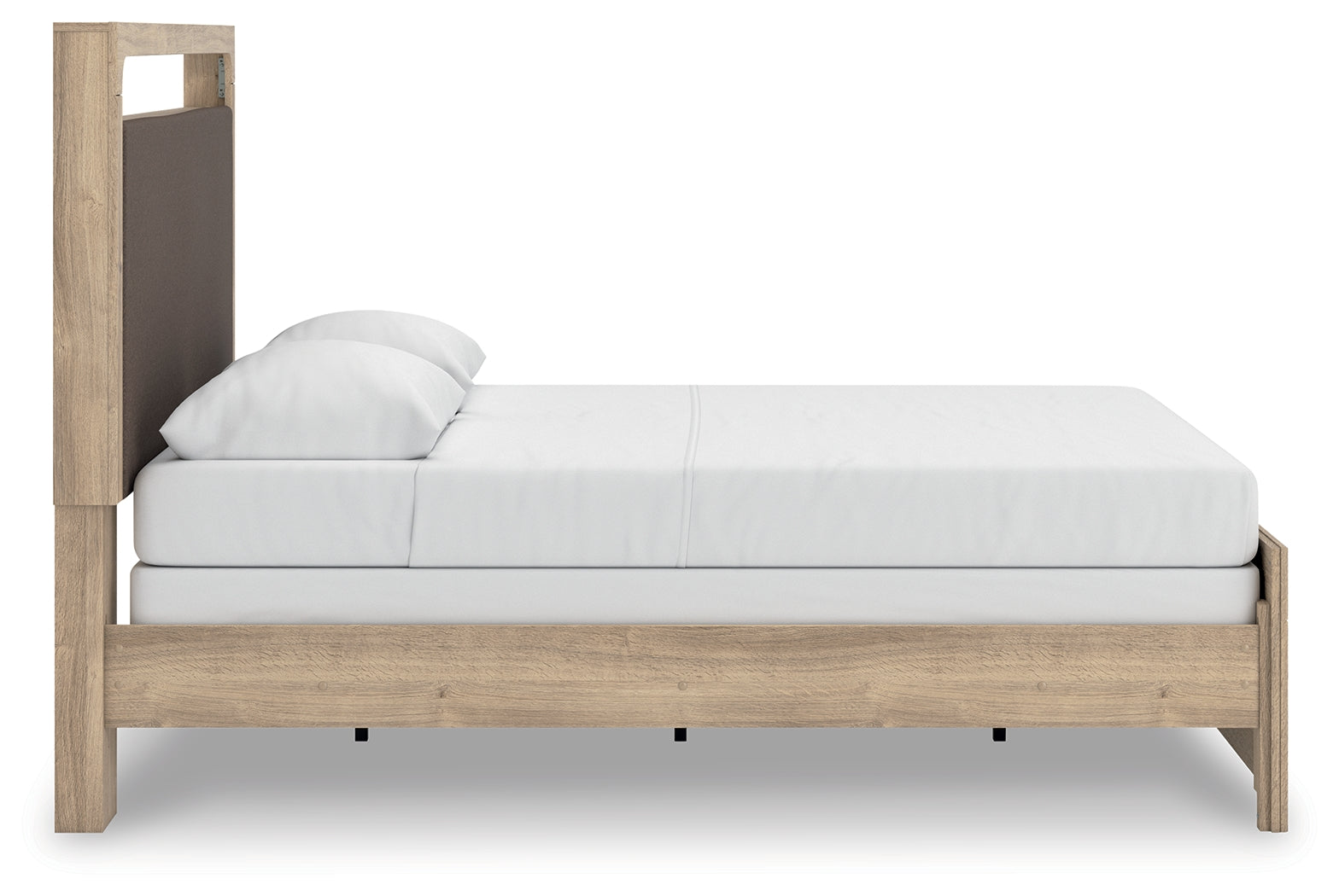 Kinlanni Tan Queen Upholstered Panel Bed