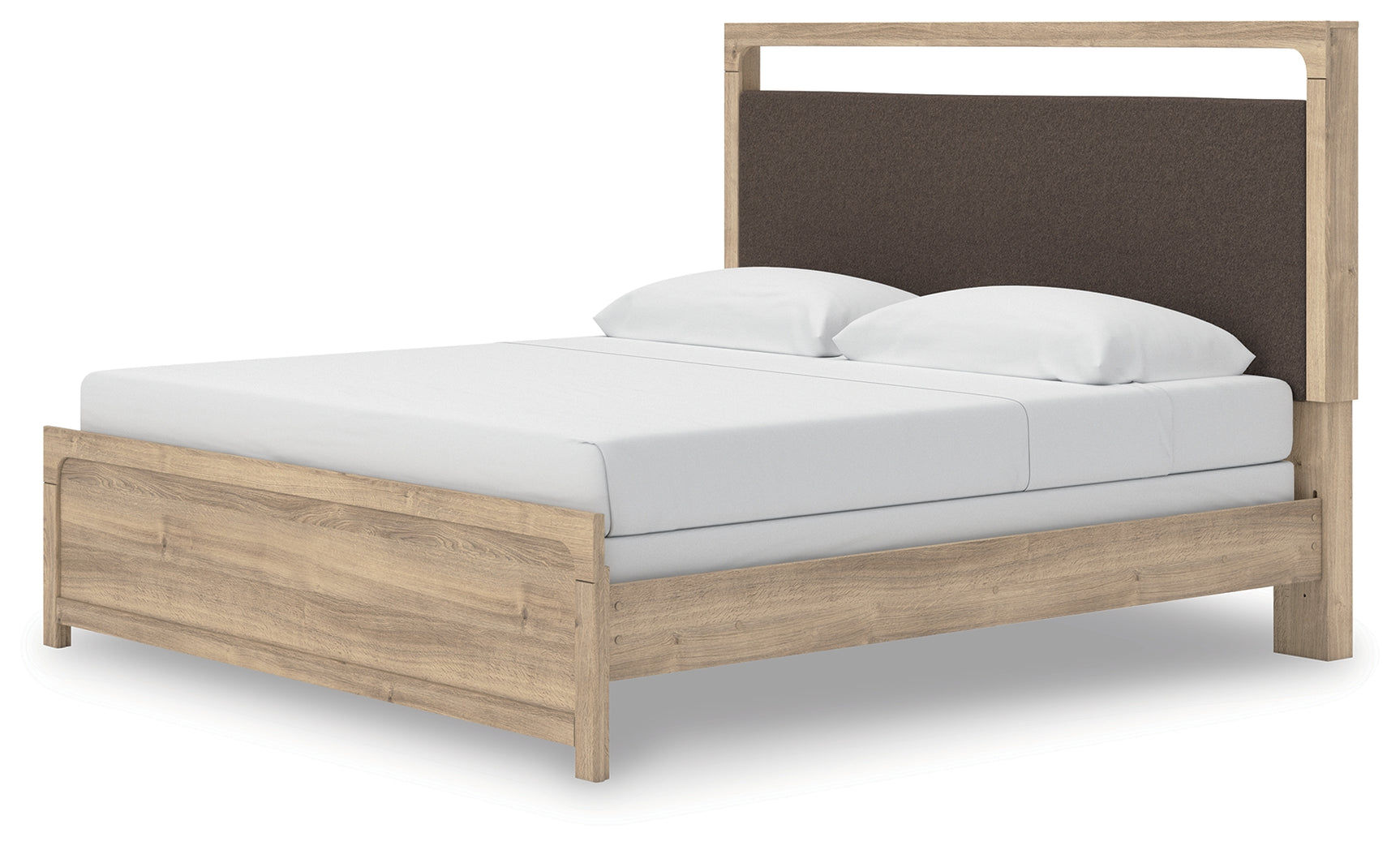 Kinlanni Tan King Upholstered Panel Bed
