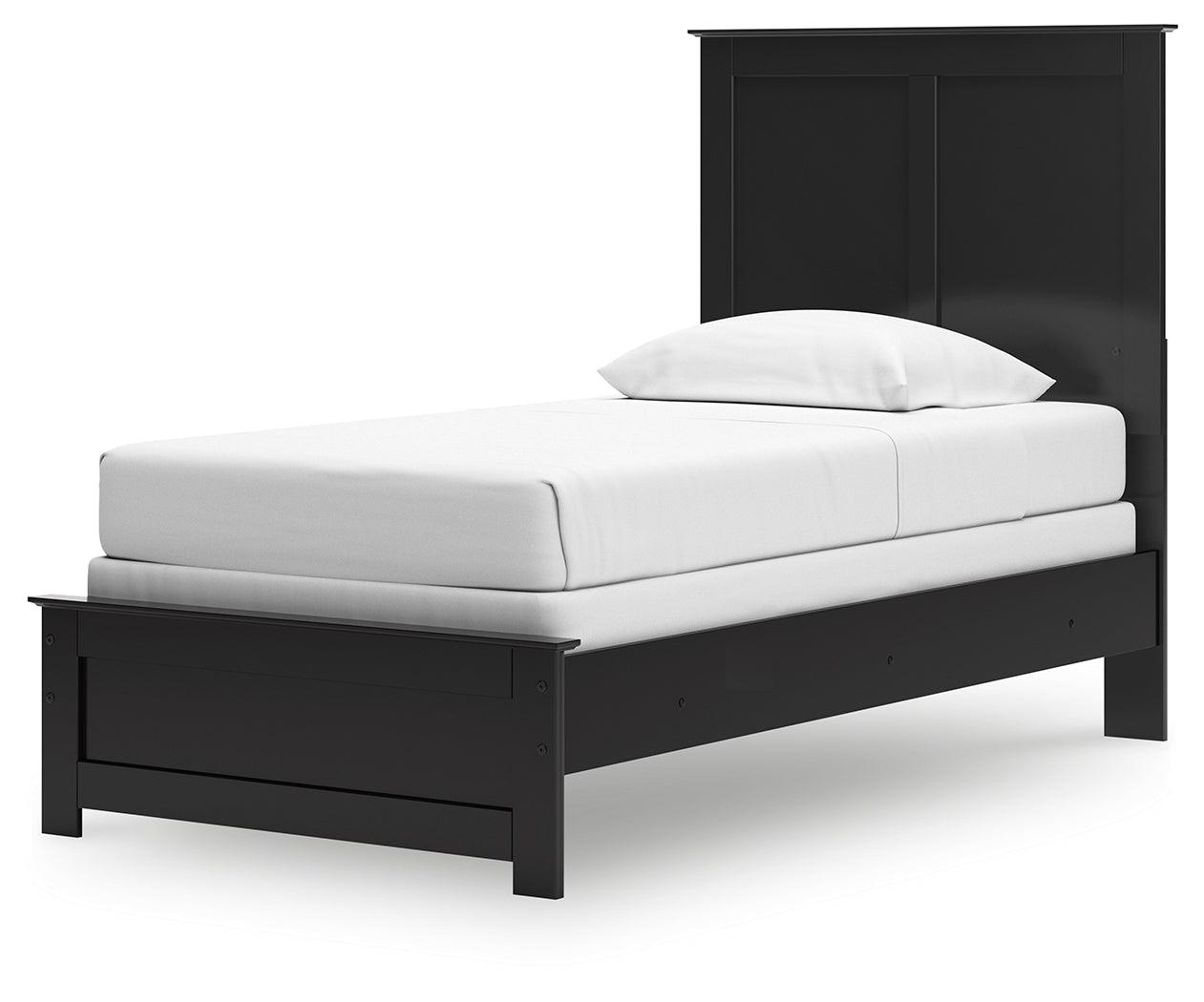 Maribel Black Twin Panel Bed