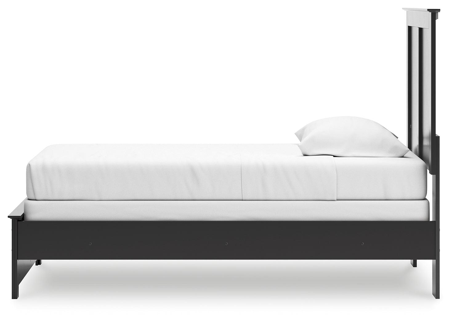 Maribel Black Twin Panel Bed