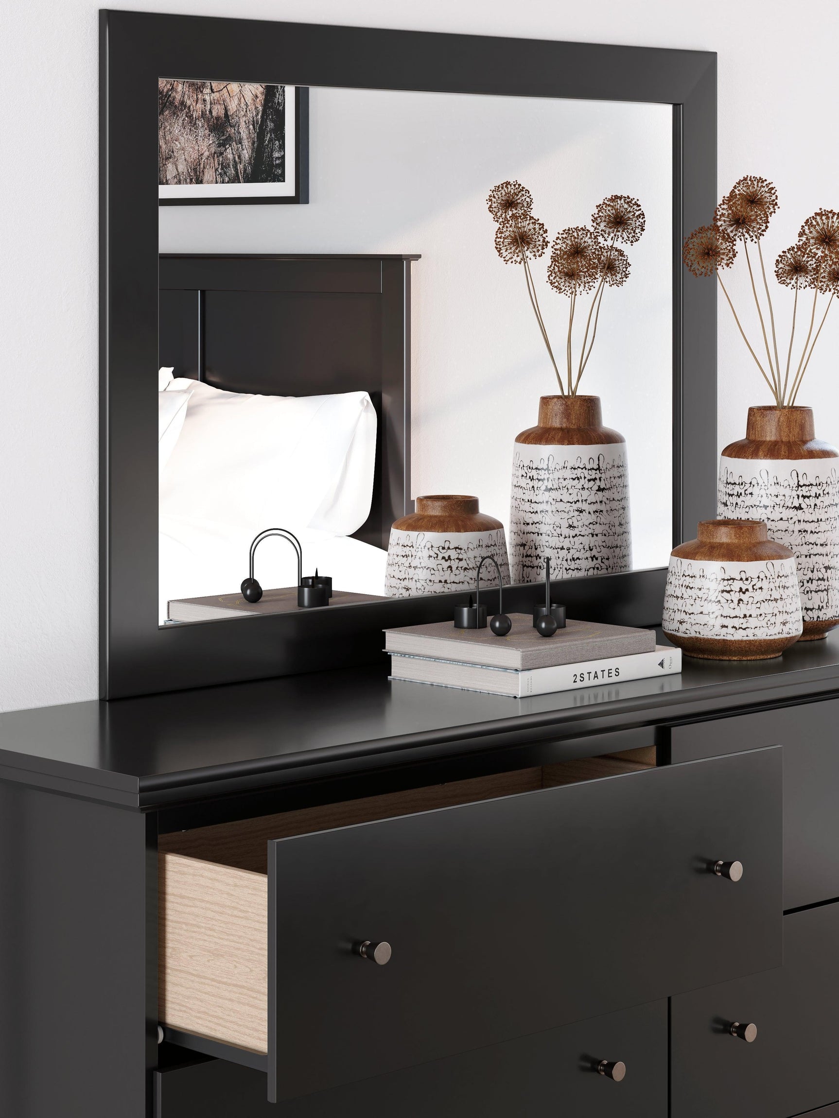 Maribel Black Dresser and Mirror by Ashley