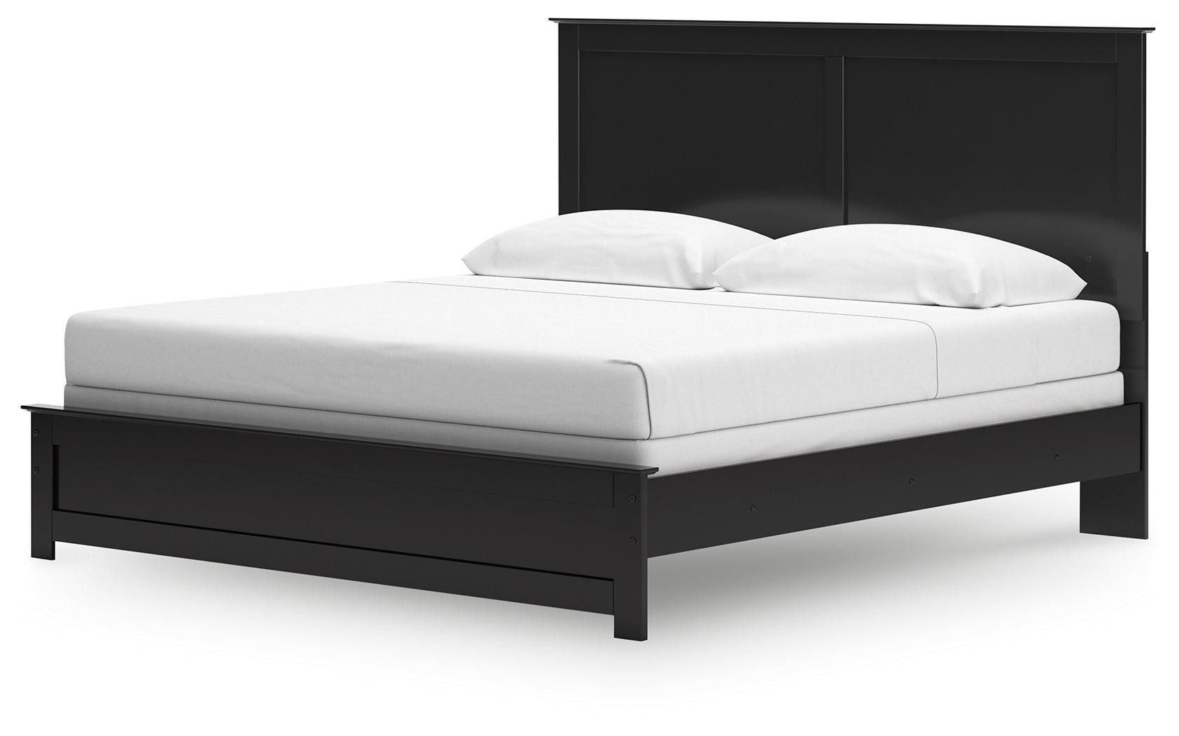 Maribel Black King Panel Bed