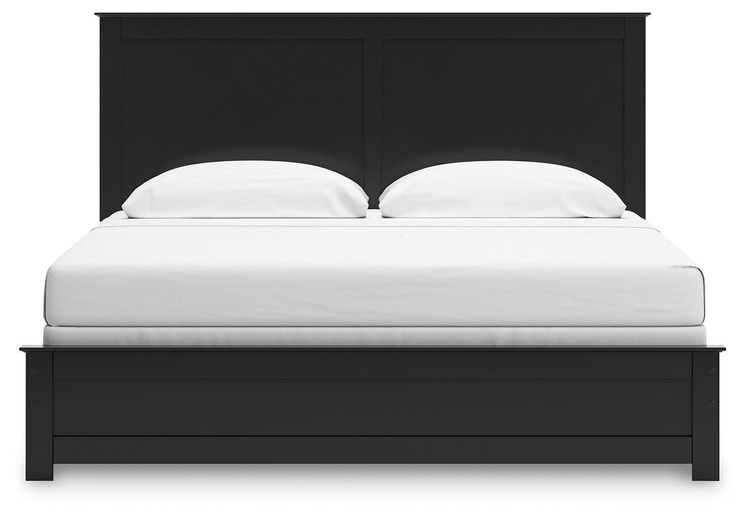Maribel Black King Panel Bed