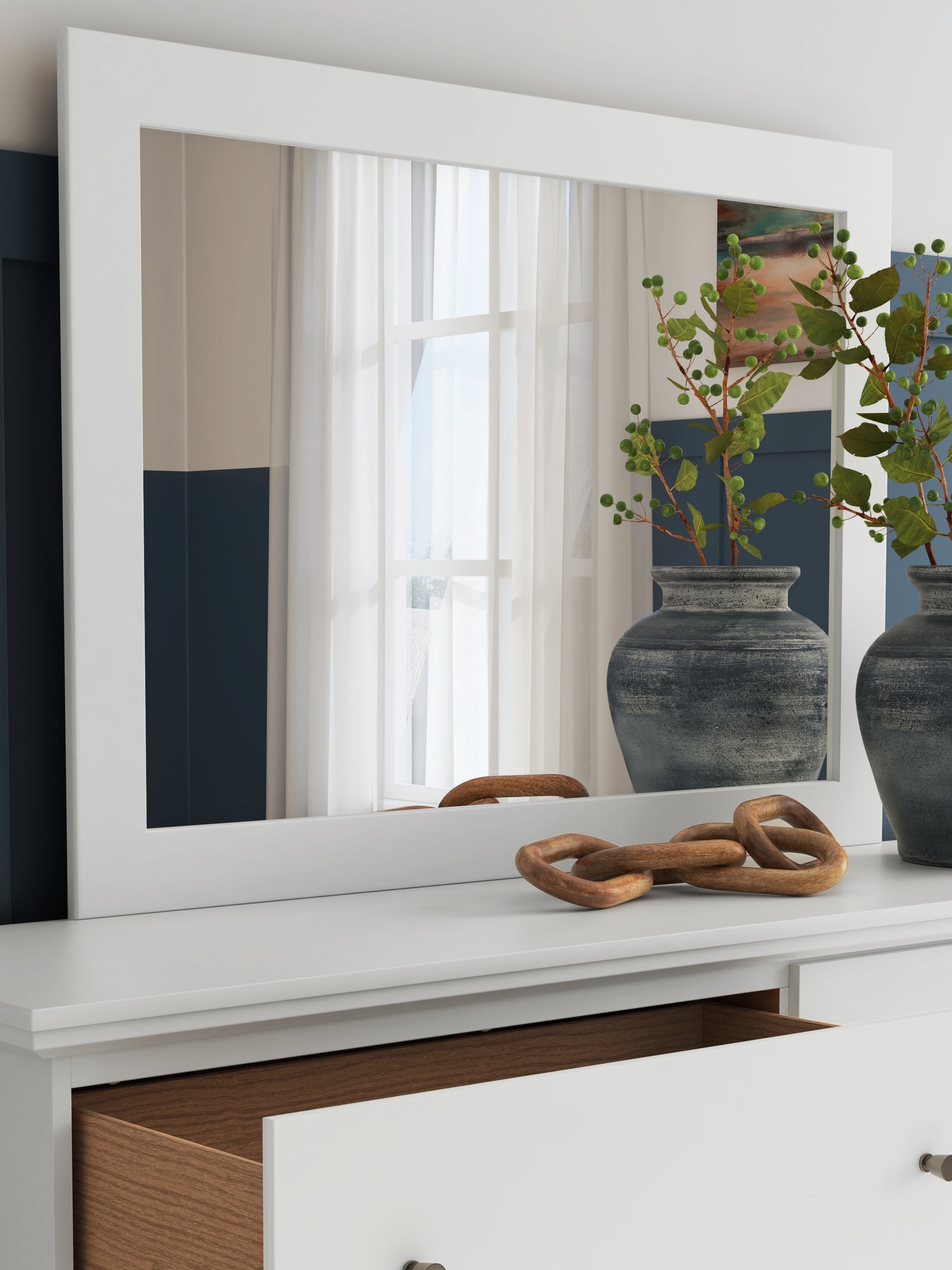 Bostwick Shoals White Bedroom Mirror